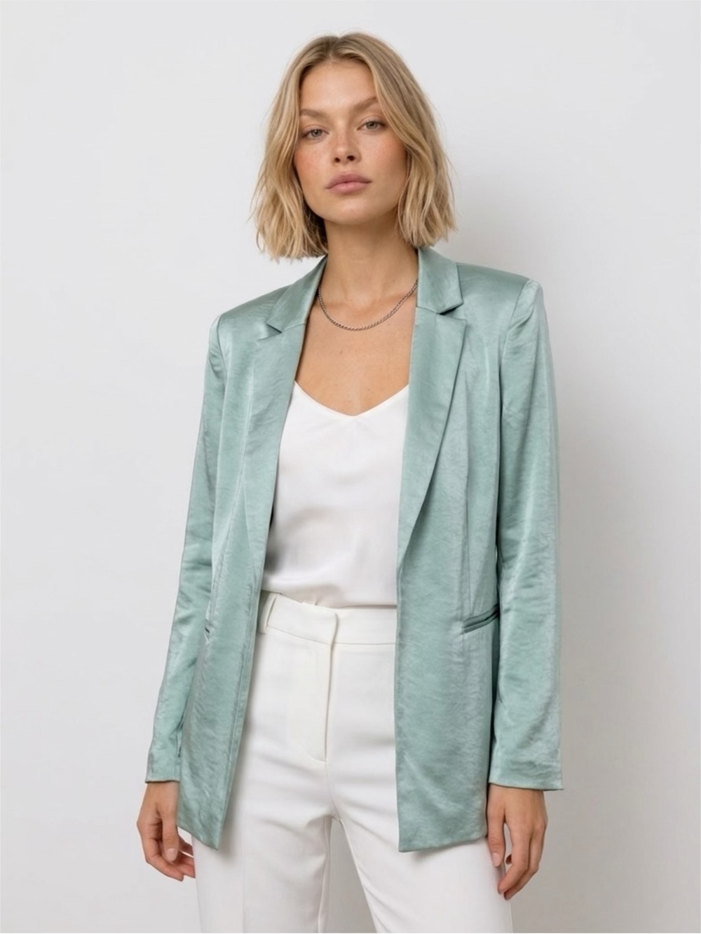 INC INTERNATIONAL CONCEPTS SIZE SMALL SAGE BURST GREEN SATIN  JACKET NWT $99